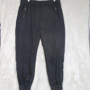 Lauren Ralph Lauren Joggers Women’s 14 Elastic Waist Zip Pocket Black Lyocell